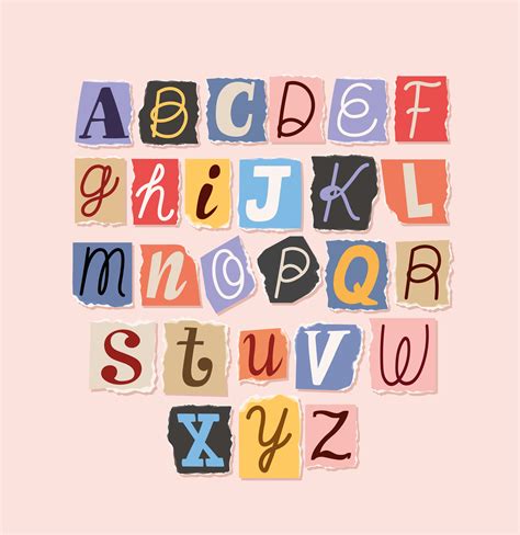 ransom note alphabet font design 4959572 Vector Art at Vecteezy