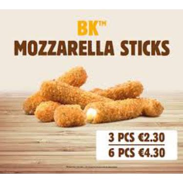 Burger King Mozzarella Sticks Price Canada - Burger Poster