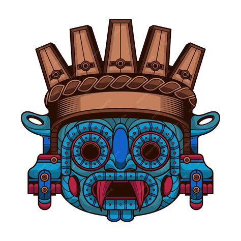 Logotipo del dios azteca tlaloc | Vector Premium