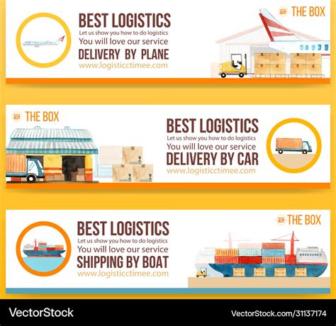 Logistics banner design with forklift warehouse Vector Image