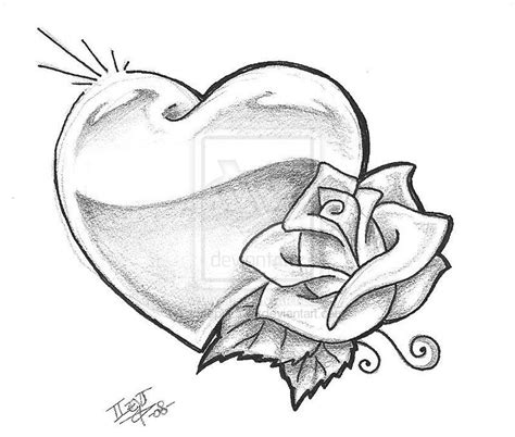 Black And White Heart And Rose Tattoo Designs – KingMeme