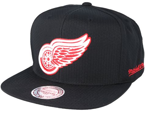 Detroit Red Wings Riptop Honeycomb Black Snapback - Mitchell & Ness ...