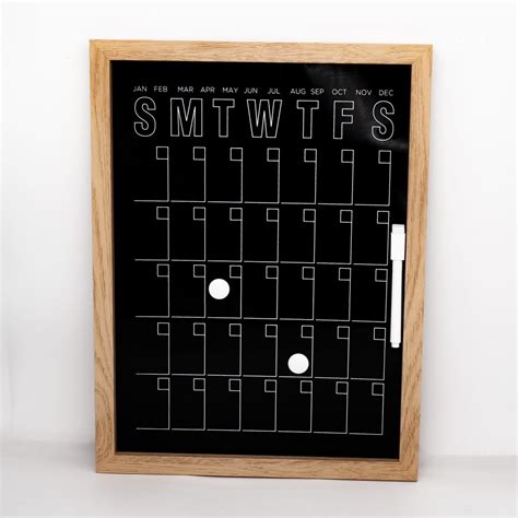 Dry Erase Board Monthly Black 12 x 16 - Crown Office Supplies