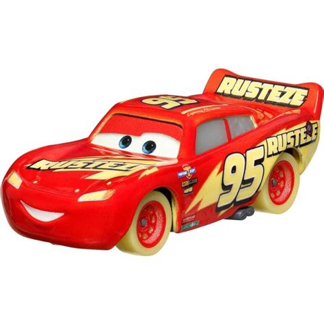 Mattel Disney Cars: Glow Racers - Lightning Mcqueen Auto - VPD Pelikauppa