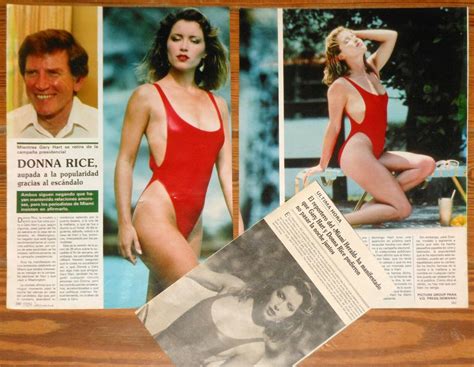 DONNA RICE HUGHES 1987 2 clippings sexy photos Gary Hart bikini ...