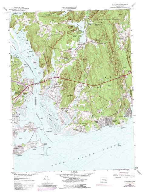 Old Lyme topographic map 1:24,000 scale, Connecticut