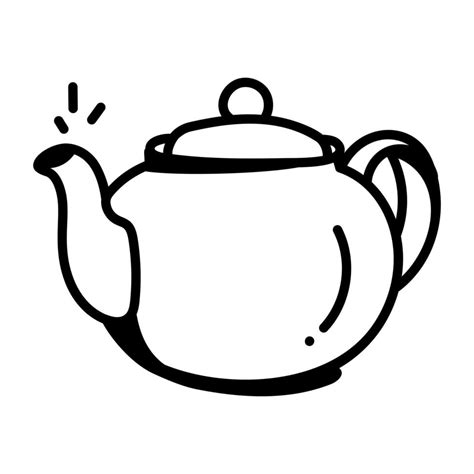 A tea kettle doodle icon design 8080259 Vector Art at Vecteezy