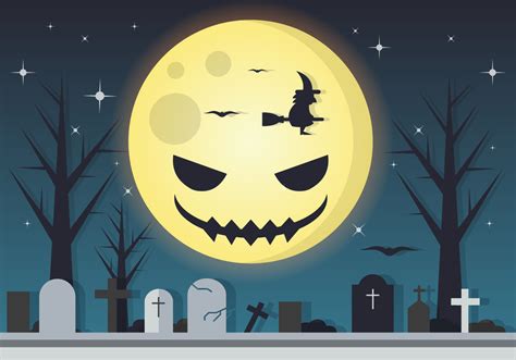 Spooky Moon Halloween Vector 133330 Vector Art at Vecteezy