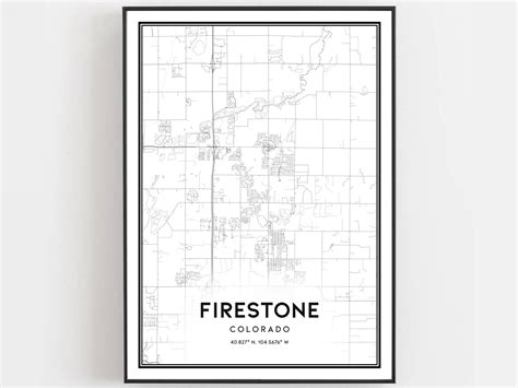 Firestone Map Print Firestone Map Poster Wall Art Co City | Etsy