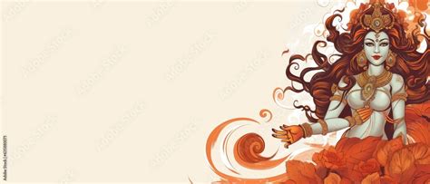 Durga Puja 2023 banner with white background copyspace, Dussehra 2023, Indian Hindu religious ...