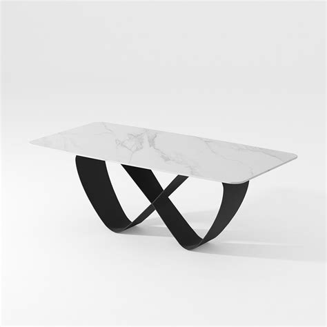 White Dining Table with Butterfly Shape Base