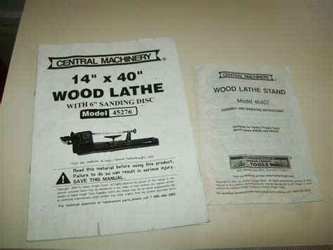 Central Machinery Lathe User Manual - hereaload