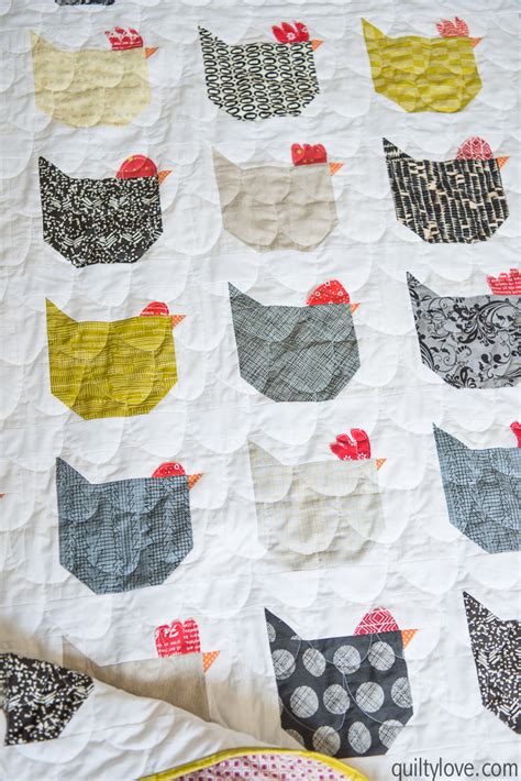 The Chicken Quilt - link to free tutorial - Quilty Love