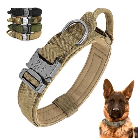 Tactical Military Dog Collar Control Handle Safety Buckle K9 Training ...