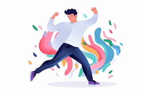 Premium AI Image | Colorful Joy of Dancing Flat Vector Illustration