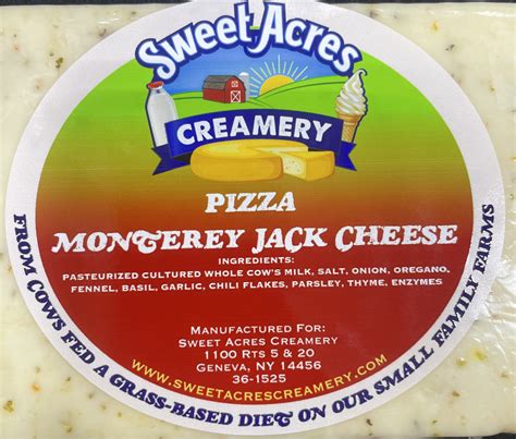 Pizza Monterey Jack Cheese – Sweet Acres Creamery