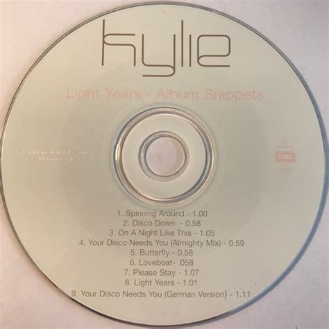 Light years - album snippets by Kylie Minogue, 2000, CD, Parlophone ...