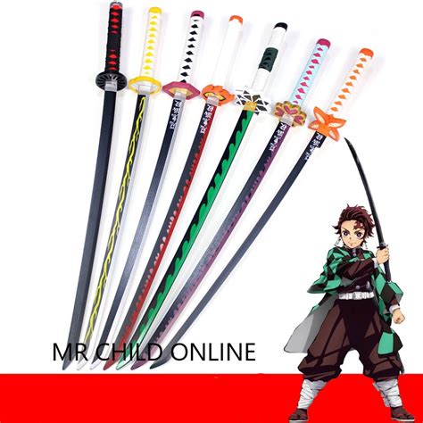 Buy 1:1 Demon Slayer wood Nichirin blades figure Kimetsu No Yaiba ...