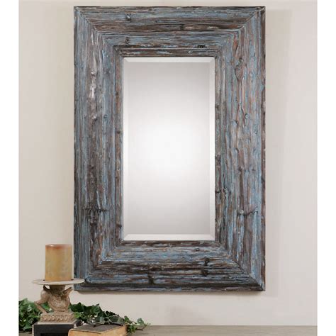 Distressed Wood Mirror for Rustic Home Decor