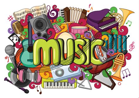 Cartoon music background illustration vectors free download