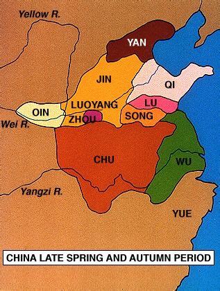 China near the end of the Spring & Autumn Era, about 500 B.C. This is a simplified map, that ...