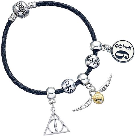 Amazon.com: HARRY POTTER Black Charm Bracelet with 3 x Charms & Spell Beads: Jewelry