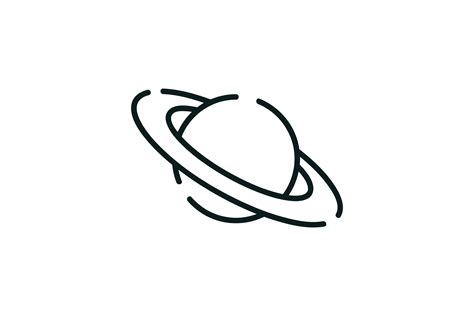 Saturn Line Art Astronomy Icon Graphic by sailingshipstudio · Creative Fabrica