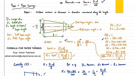 Derivation of angle of taper Formula #manufacturing processes #manufacturing business # ...