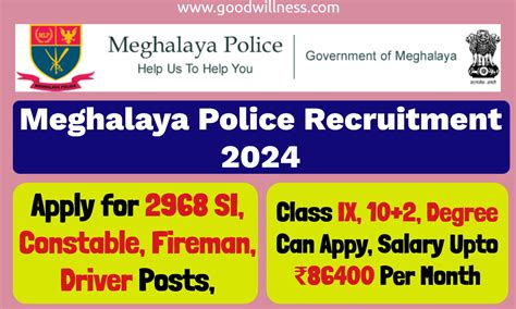 Meghalaya Uniform Recruitment 2024 | Apply for 2968 SI, Constable, Fireman, Driver Posts, Huge ...