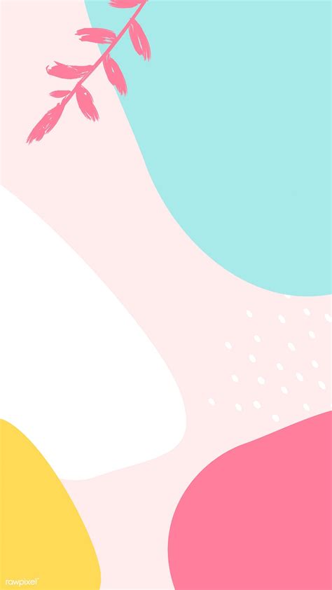 Colorful Memphis mobile phone wallpaper vector | premium image by ...