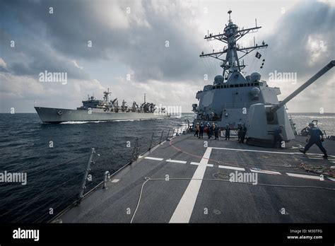 USS Stockdale completes an underway replenishment by #PACOM Stock Photo ...