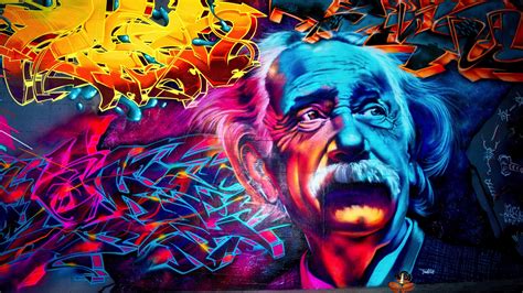 Einstein Graffiti Street Art HD wallpaper