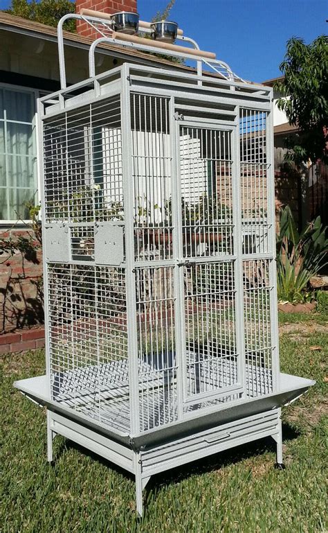 Rolling 68" Large Bird Cage For Conure Grey