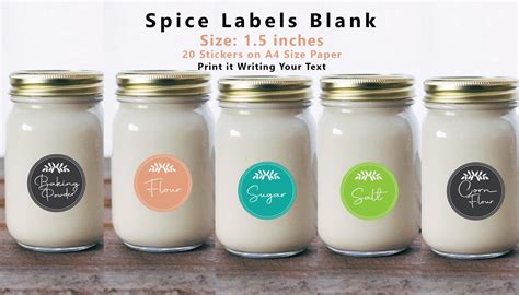 Spice Jar Labels Printable Spice Jar Labels Spice Bottle Labels Spice ...