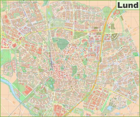 Large detailed map of Lund - Ontheworldmap.com