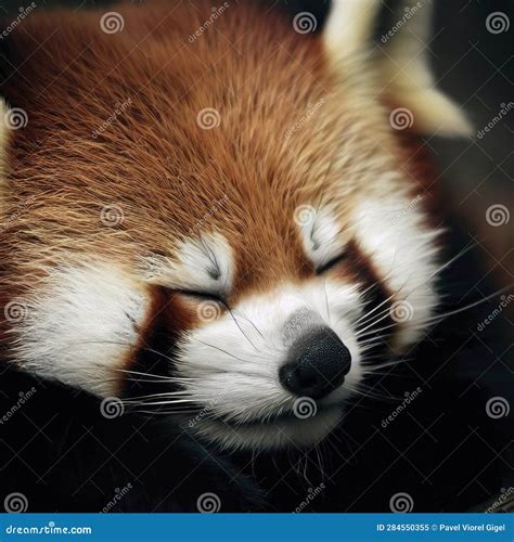 Sleeping Red Panda stock illustration. Illustration of nature - 284550355