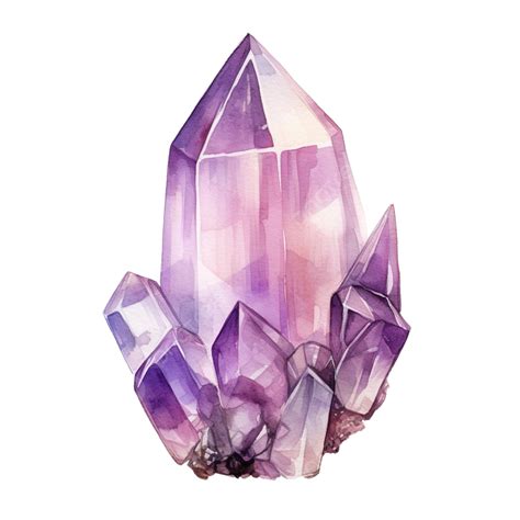 Watercolor Illustration Of Crystal Ametrine, Crystal, Healing, Flow PNG ...