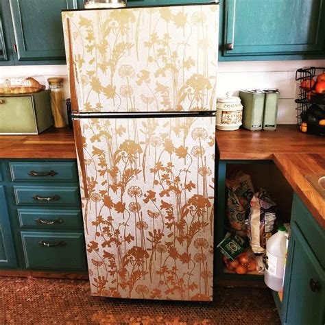 Peel and Stick Wallpaper Fridge | Home diy, Fridge makeover, Rental ...