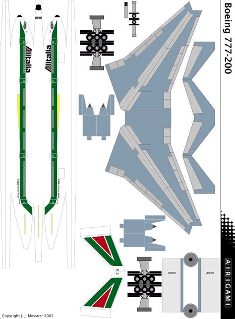 Boeing 777-200 paper model | Paper airplane models, Paper models, Model ...