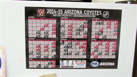 2014-15 Arizona Coyotes Schedule Magnet by BigMac1212 on DeviantArt