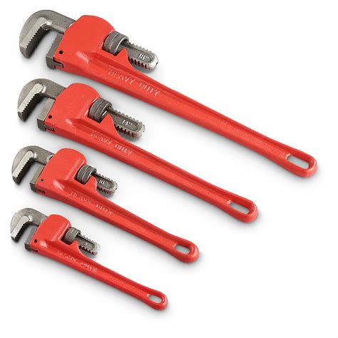 4-Pc. Hawk® Pipe Wrench Set - 613647, Hand Tools & Tool Sets at Sportsman's Guide