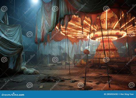 Abandoned carnival rides stock illustration. Illustration of blue - 285055430