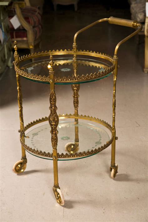 French Art Deco Style Gilt Bronze Bar Cart at 1stDibs