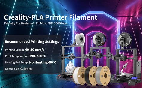 Creality PLA Filament 1.75mm, Official 3D Printer Filament Cardboard ...