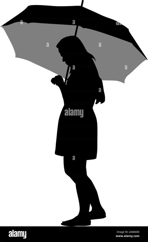 Girl With Umbrella Silhouette