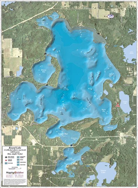 Round Lake Enhanced Wall Map