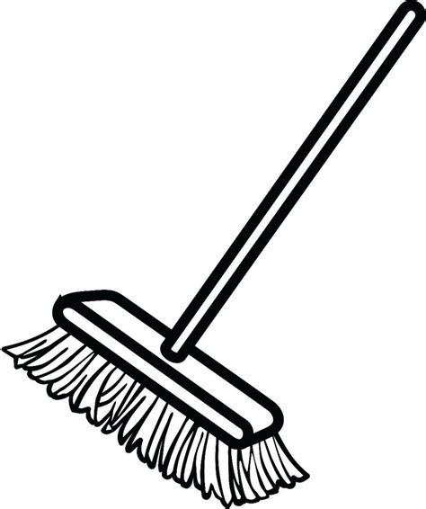 a black and white drawing of a broom