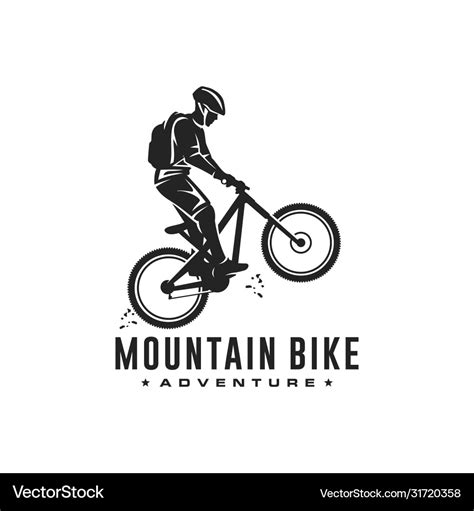 Mountain bike logo design Royalty Free Vector Image