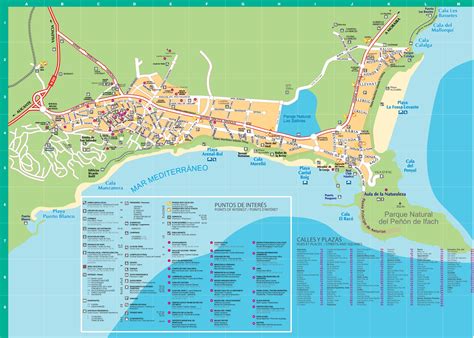 Calp hotels and sightseeings map