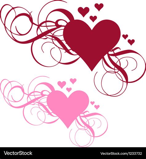 Heart with ornamental swirls Royalty Free Vector Image